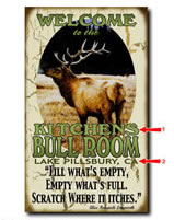 Antique-look sign personalized outdoorsmen with your custom information