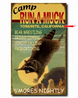 Personalized vintage tin sign for campers also available in wood plank.
