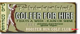 Antique looking vintage sign customized for golfers.