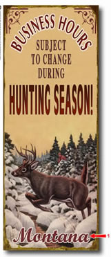Personalized vintage tin sign for hunters also available in wood plank.