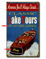 Antique-look sign for boaters personalized with your custom information
