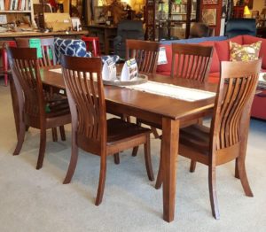 maple dining room table and chairs